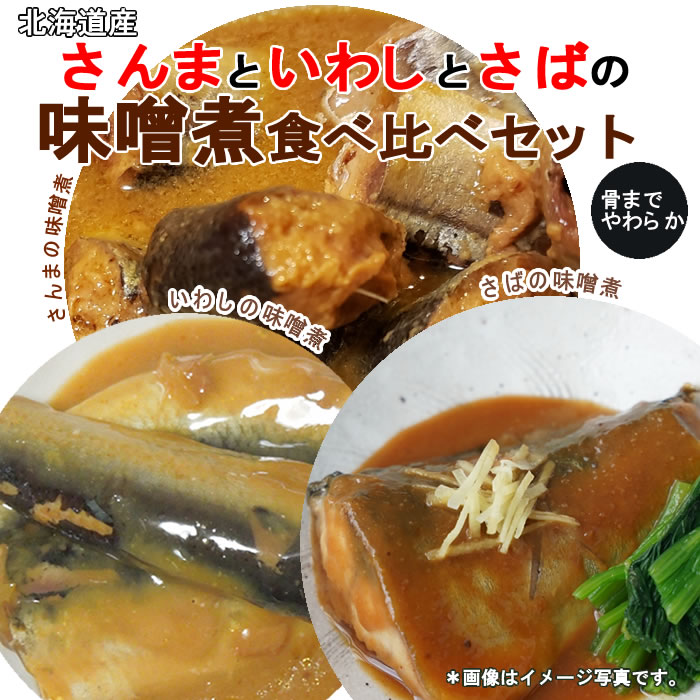 北海道産 さんまの味噌煮 ・いわしの味噌煮・さばの味噌煮 各1袋お試しセット 【メール便送料無料】 shopsugihara-10001385 ショップすぎはら サンプル画像2