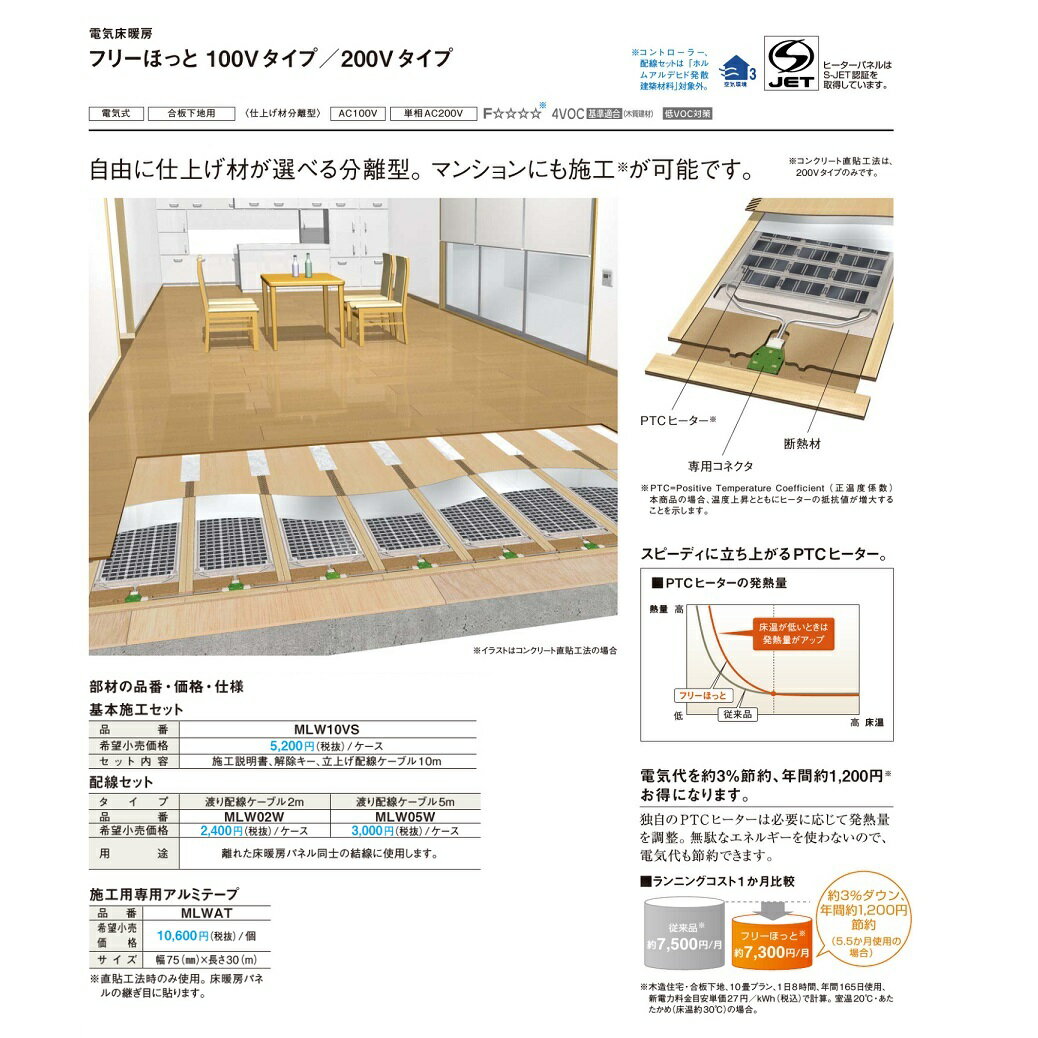 パナソニック　床暖房フリーほっと・Youほっと　配線セット渡り配線配線ケーブル(5m)