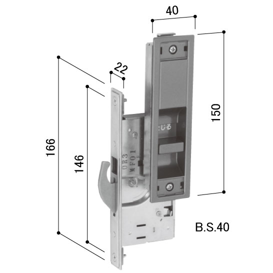 YKK-AP　玄関引戸部材戸先錠　戸先内締り錠【HH3K17025】