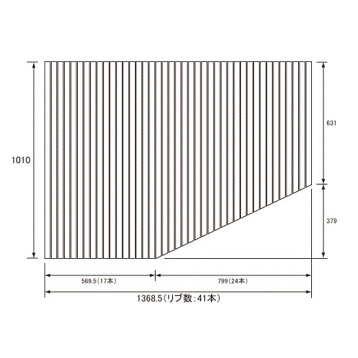 パナソニック　風呂フタ(長辺1368.5ミリ×短辺1010ミリ:L用:巻きフタ:台形:切り欠きなし)【RL91041LD】