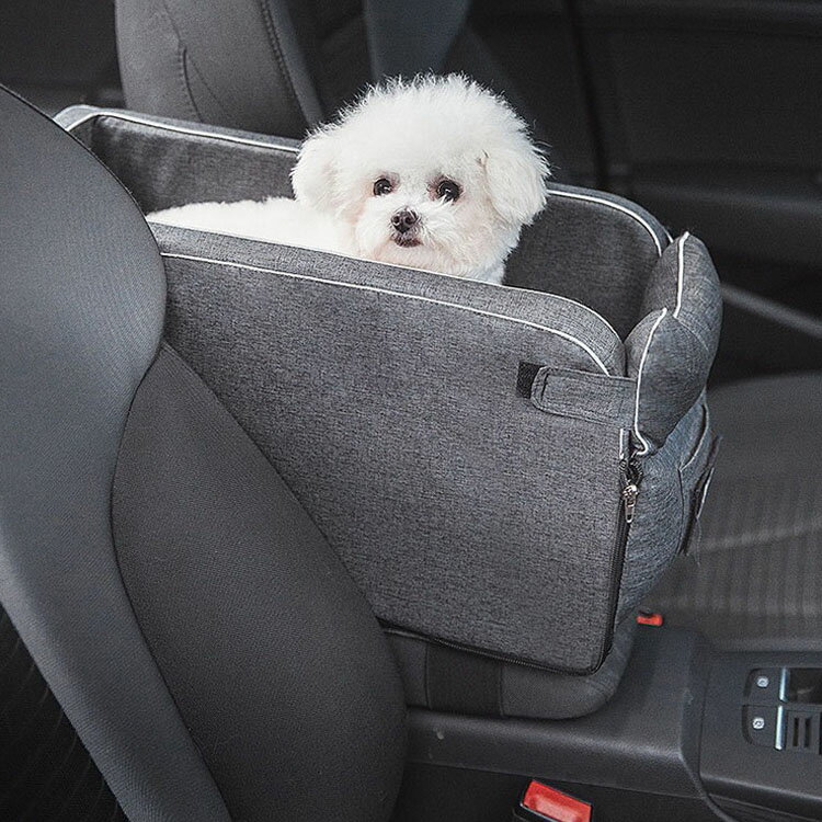 ペットクッション付きの新しいペットの犬と猫の車シートカバー犬用カーシートクッションボックス 小型犬と猫のペットのドライビングパッド 防水滑り止め犬用ポケットクッション オールシーズンユニバーサル ペットライドボックス 旅行に適しており