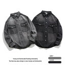 【楽天スーパーSALE】デニム シャツ メンズ 春 秋 長袖 トップス 韓国 原宿風 ストリート 大人 高校生 中学生 20代 30代 40代 ファッション オ...