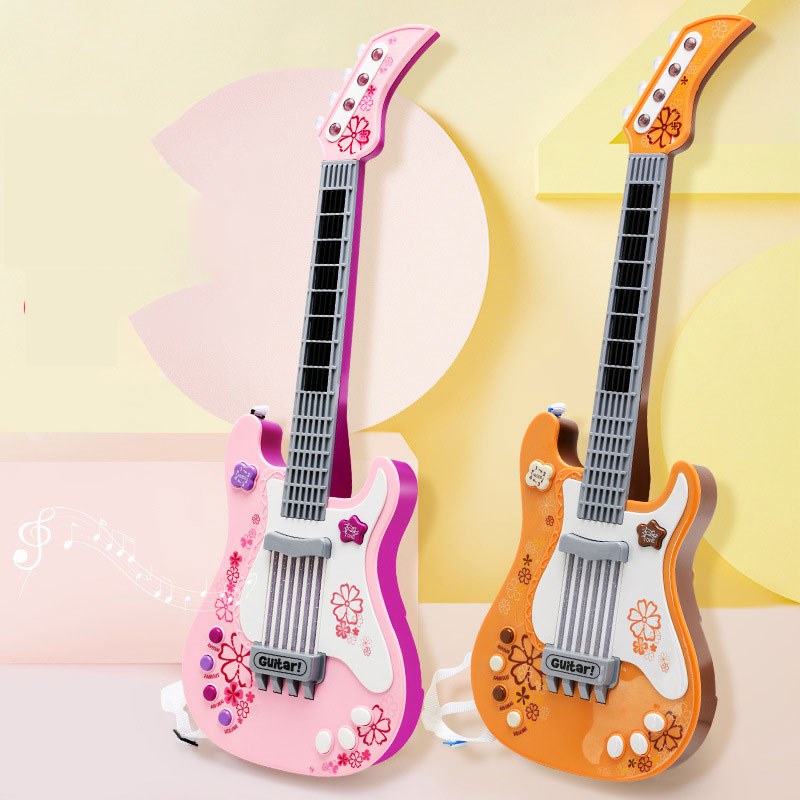【楽天スーパーSALE】キッズ ギター エレキギター ミニギター ギター玩具 子供用 おもちゃ ミニギター ライト付き クリスマスプレゼント 靭性 耐食性 耐高温性 4つのプレイモード 6歳以上 素晴らしい贈り物 4色 女の子プレゼント 男の子プレゼント