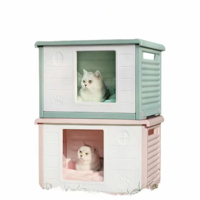 ペットハウス 猫ハウス キャットハウス 耐重 通気性 防寒 雨よけ 防風 犬小屋 野良猫 避難所 屋外 防雨 換気 組立簡単 洗え
