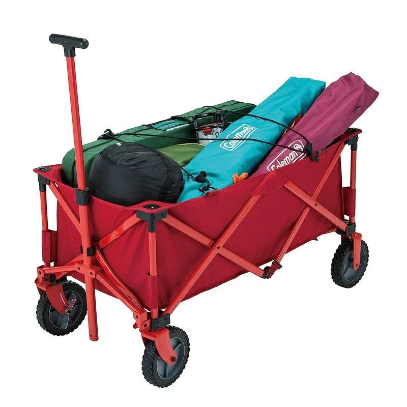 アウトドアワゴン ブレーキ付 キャリーカート キャリーワゴン 耐荷重150kg 折りたたみ 大型タイヤ