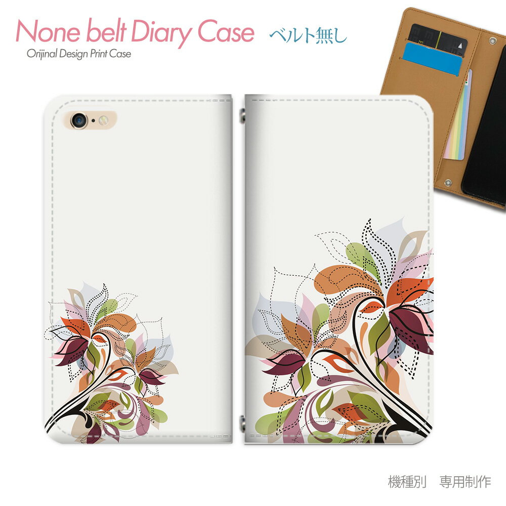 AQUOS sense9 SH-53E スマホケース 手帳型 ベルトなし アブストラクト アート 花柄 スマホ カバー Abstract バンドなし マグネット 手帳 携帯ケース eb06504_03 アクオス あくおす シャープ