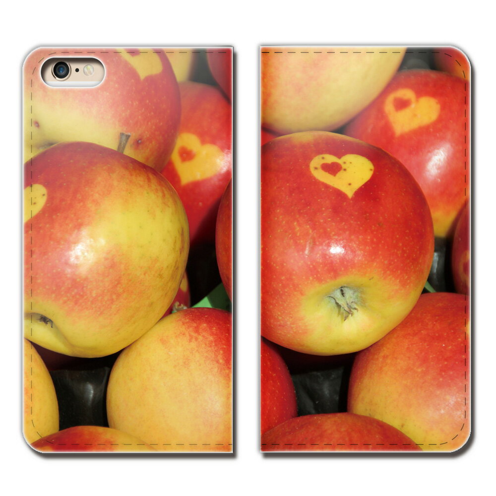 Disney Mobile SH-05F ケース 手帳型 ベルトなし フルーツ 果物 リンゴ 林檎 apple スマホ カバー カラフル01 eb00401_01
