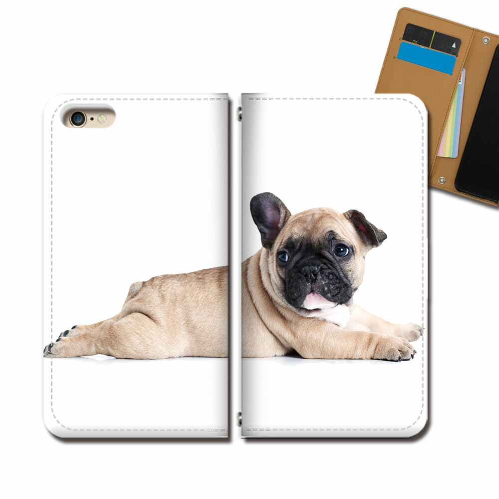 Galaxy Note20 Ultra 5G SCG06 スマホ ケース 手帳型 ベルトなし 犬 イヌ いぬ フレンチブル 仔犬 スマホ カバー いぬ画像 eb32903_03