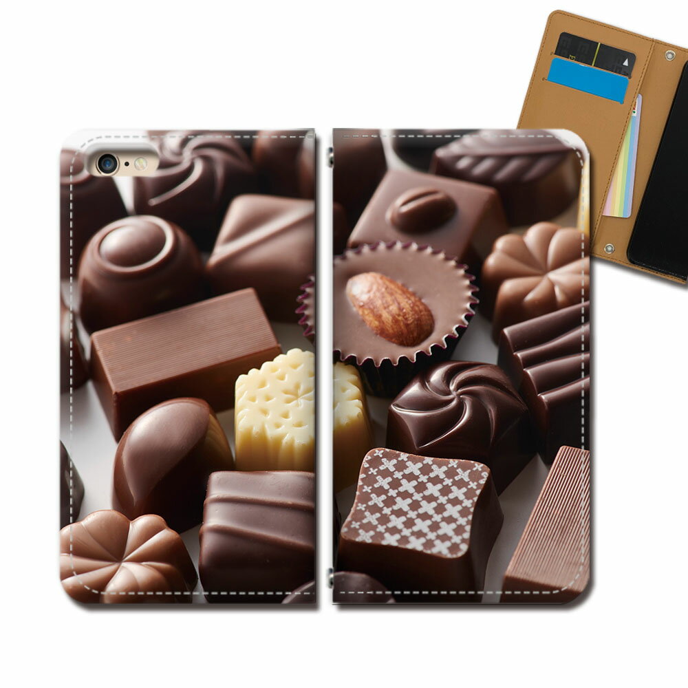 OPPO A54 5G UQ mobile CPH2303 スマホ ケース 手帳型 ベルトなし スイーツ チョコレート スマホ カバー 食べ物 eb33104_02