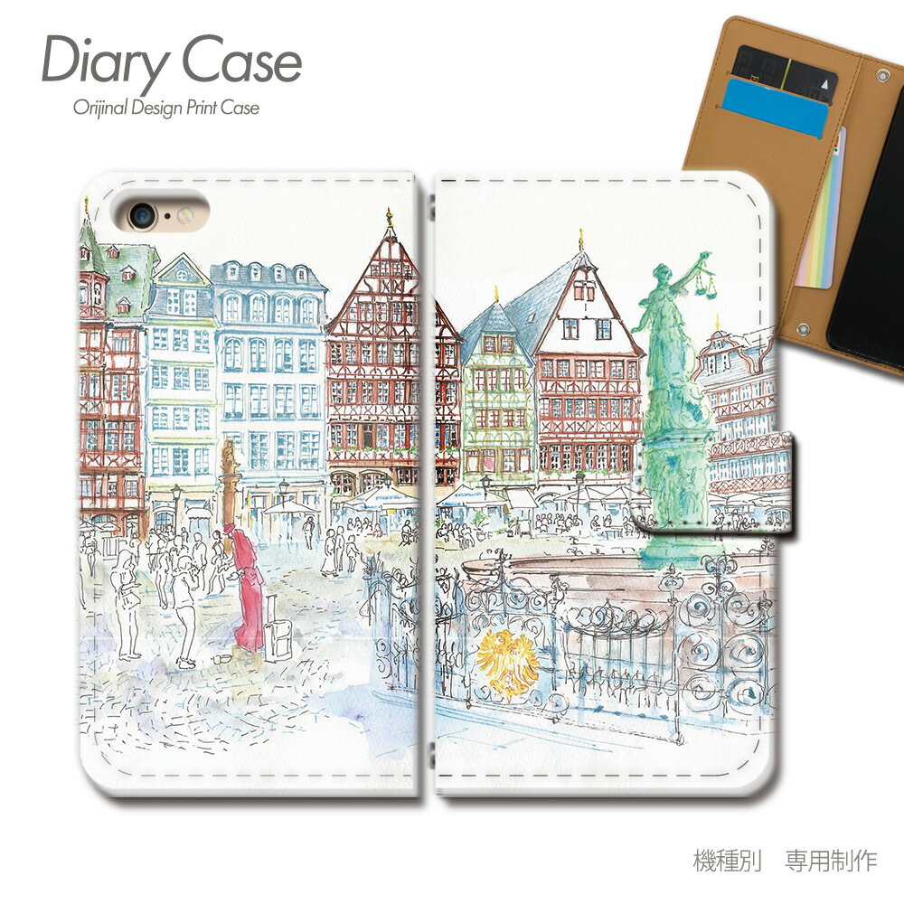 Galaxy A25 5G ケース 手帳型 SM-A253Z 絵画 水彩画 ドイツ フランクフルト スマホケース 手帳型 スマホカバー スマホ ケース 手帳 携帯ケース e033803_01 絵画 ギャラクシー ぎゃらくしー ファイブジー