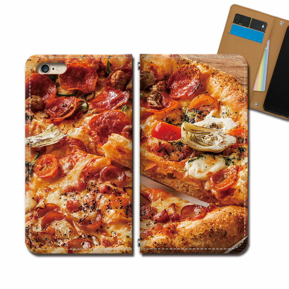 AQUOS R3 SHV44 スマホ ケース 手帳型 ベルトなし ピザ pizza チーズ B級グルメ スマホ カバー 食べ物 eb33303_01