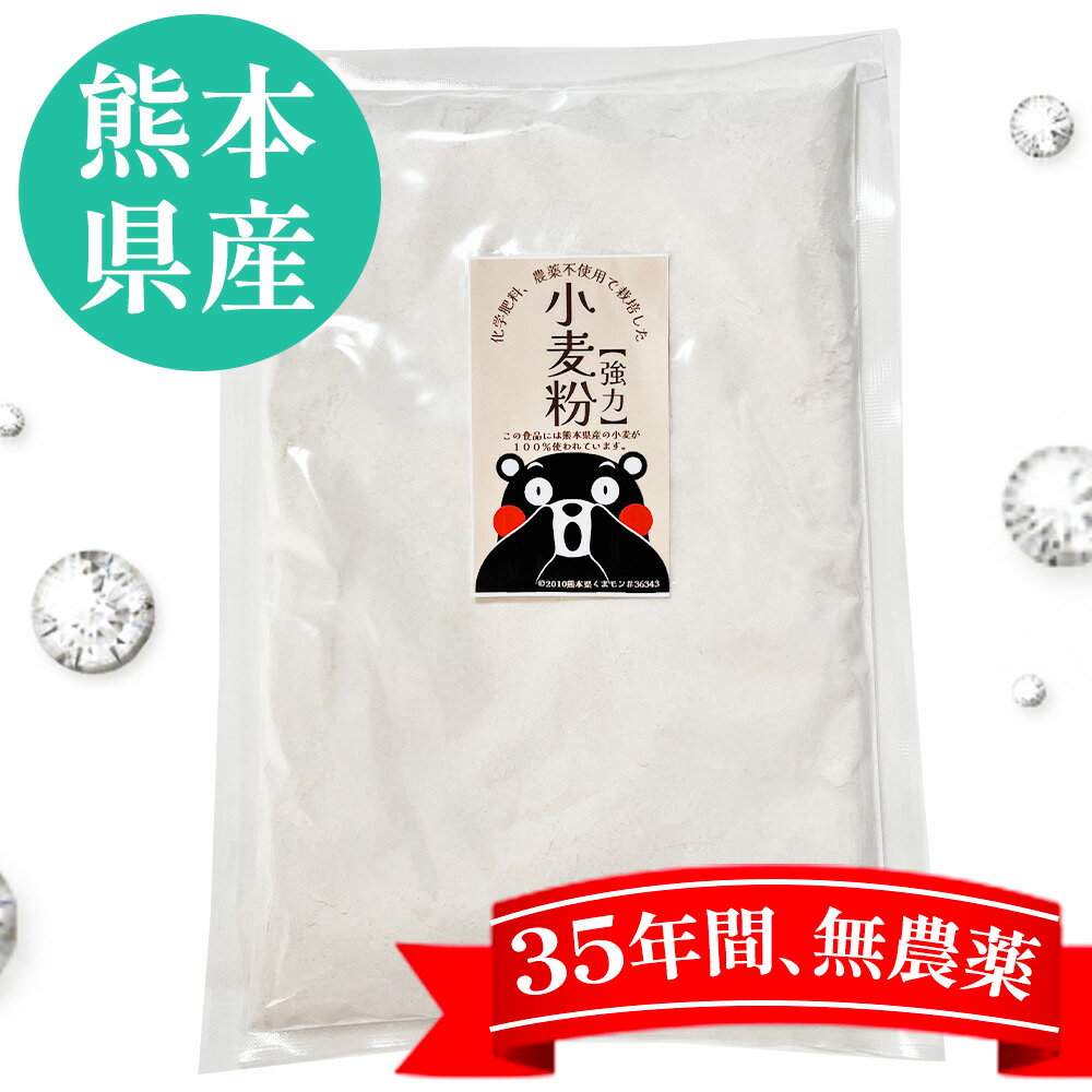 無農薬★【熊本県】小麦粉(強力粉)農薬・化学肥料不使用 450グラム 国産