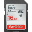 SDカード SD 16GB SDHC SanDisk サンディスク Ultra CLASS10 UHS-I R:80MB/s 海外リテール SDSDUNC-016G-GN6IN ◆メ