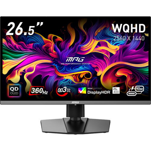 MPG 271QRX QD-OLED 26.5インチ WQHD(QHD) 2560x1440 ゲーミングモニター 360Hz 0.03ms