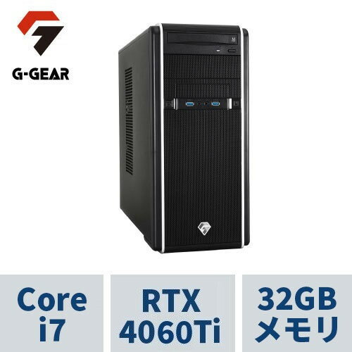 G-GEAR GA7J-G241BN/CP3 ゲーミングデスクトップPC( Core i7-14700F / 32GBメモリ / GeForce RTX4060Ti 8GB / 1TB SSD(NVMe Gen4) / Windows11 HOME )