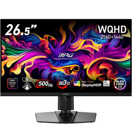 MPG 271QR QD-OLED X50 26.5インチ WQHD(2560x1440)ゲーミングモニター QD-OLED 500Hz 0.03ms(GTG)