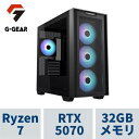 ゲーミングPC G-GEAR Powered by ASUS GT7A-D253BN/B/CP1 Ryzen7 9800X3D /RTX5070 /32GBメモリ /1TB SSD /WiFi+BT対応、水冷仕様