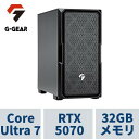 ゲーミングPC G-GEAR GE7J-M253BH/CP2 CoreUltra7 /RTX5070 /32GBメモリ /1TB SSD /WiFi+Bluetooth対応