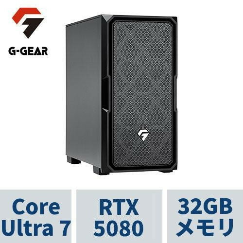 ゲーミングPC G-GEAR GE7J-M261BH/CP2 CoreUltra7 270K Plus /RTX5080 /32GBメモリ /2TB SSD /WiFi7+Bluetooth対応