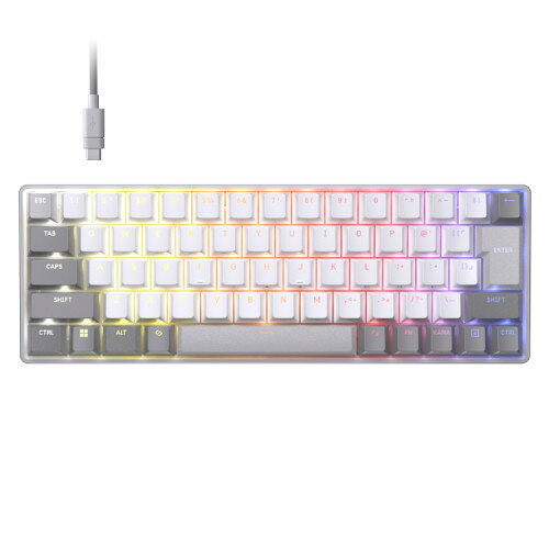 Clipper PRO MINI 60- White [CHR-979111J-JP] 有線 日本語配列 ミニサイズ(60%)ゲーミングキーボード 磁気スイッチ ラピッドトリガー IP57防水防塵