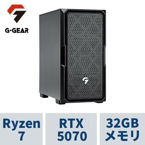 ゲーミングPC G-GEAR GE7A-D263B/C/CP7 Ryzen7 9700X /RTX5070 /32GBメモリ /1TB SSD /WiFi7+Bluetooth対応