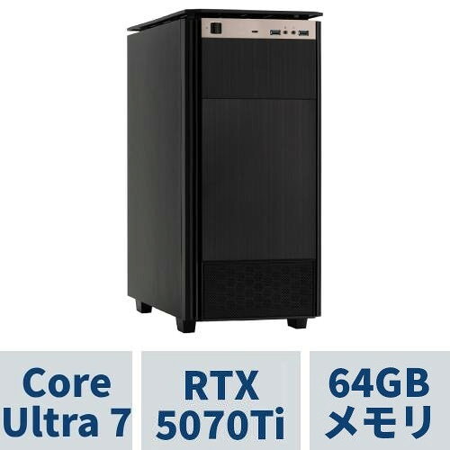 クリエイターPC WA7J-H260BPH/NT2 CoreUltra7 270K Plus /RTX5070Ti /64GBメモリ /1TB SSD /WiFi7+Bluetooth対応