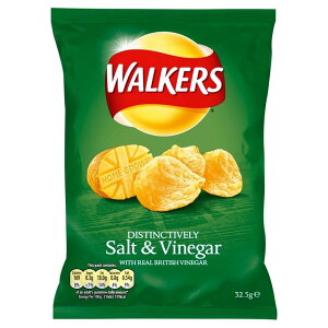 ウォーカーズ ソルト＆ビネガー味 ポテトチップス Walkers Crisps Salt & Vinegar 32.5g スナック菓子 スナック イギリス 人気【英国直送品】 (賞味期限: 製造日より12週間)