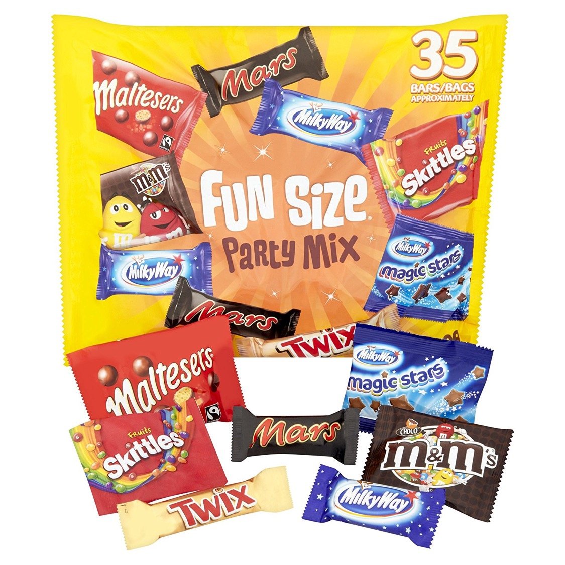 Mars Fun Size Party Mix 35 Pack マーズ パーティーミックス 35パック入り チョコバー 袋詰め イギリス 【英国直送品】