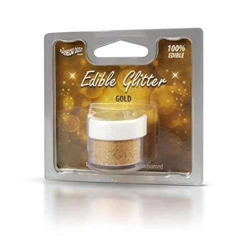 Rainbow Dust Gold Edible Glitter 5g レインボーダスト ゴールド グリッター 食用 製菓材料 トッピング ケーキ デコレーション 【英国直送品】 1