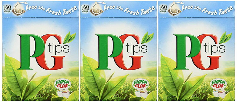ピージーティップス 紅茶 PG Tips 160p x 3 boxes Tea Bags for ONE-CUP ティーバッグ 160袋 X 3 箱 カップ1杯分のテトラパック 