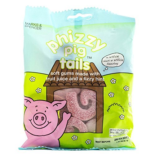 Marks Spencer Percy Pigs Phizzy Pig Tails Fruity Soft Gums With A Fizzy Hint 2 X 170g Bags マークス アンド スペンサー パーシー シュワシュワ しっぽの フルーツソフトガミー 170g Bags x 2袋