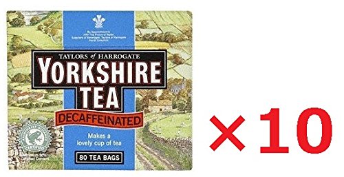 Yorkshire Decaf Tea 80bags x 10 ヨークシャー デカフェ 紅茶 ティー ノンカフェイン 80袋入り 10箱 まとめ買い