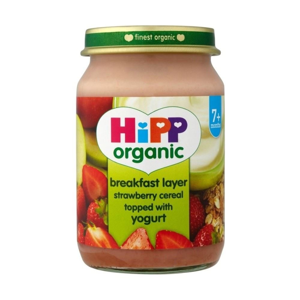 Hipp Organic Breakfast Layer Strawberry Cereal Topped with Yogurt 7mth+ - (160g) （ 160グラム） - ヒップ有機朝食層イチゴ穀物はヨーグルト7Mth +トッピング