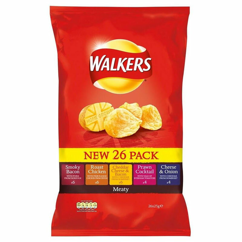 楽天shop ukWalkers Crisps - Meaty Variety （26x25g） ポテトチップス 肉好きのためのバラエティーパック（ 26X25G ）（賞味期限: 製造日より12週間）