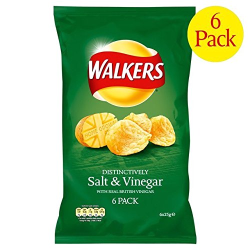 ソルト＆ビネガー　ポテトチップス25グラム×6 - Walkers Salt & Vinegar Crisps 25g x 6 per pack  (賞味期限: 製造日より12週間)