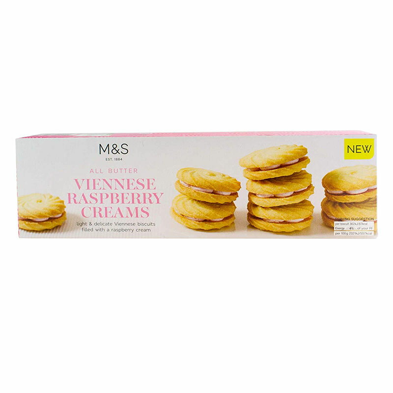 楽天shop ukM&S Marks & Spencer All Butter Raspberry Creams 英国マークス＆スペンサー オールバター ラズベリークリーム ビスケット 125g 英国より発送