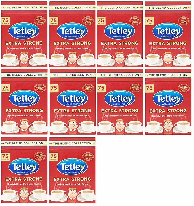 Tetley extra strong tea 75 bags x 10 テトリー 紅茶 エキストラストロング 75ティーバッグ 10袋まとめ買い