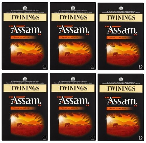 Twinings Assam Tea 50bags x 6 トワイニング アッサム イギリスブレンド 6箱まとめ買い 英国国内専用品 ティーバック 50p入り 茶葉125g相当 黒紙箱入