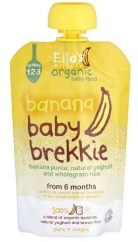 Ella's Kitchen Banana Baby Brekkie 100g x 10 エラズキッチン 無添加 無農薬 離乳食 ベビー用朝食 バナナヨーグルト＆玄米 100g x 10袋 グルテンフリー GMフリー 6か月から
