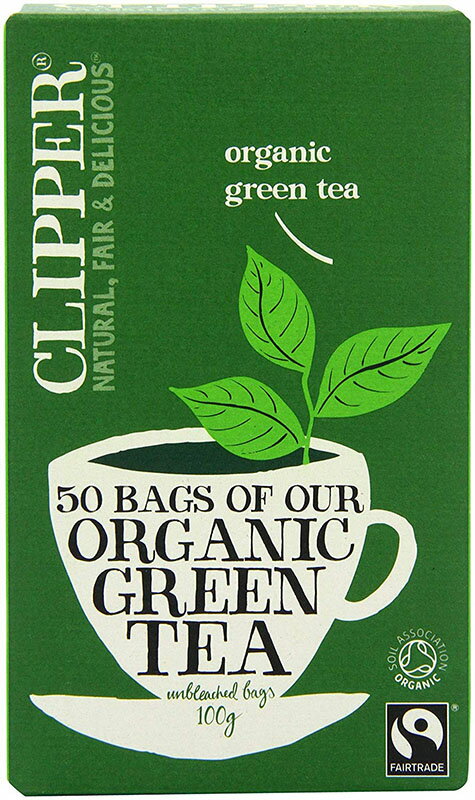 Clipper Fairtrade Organic Green Tea 40 bags x 6 英国 紅茶 クリッパー フェアトレード オーガニック グリーン ティーバッグ 40袋入り 6箱まとめ買い 並行輸入