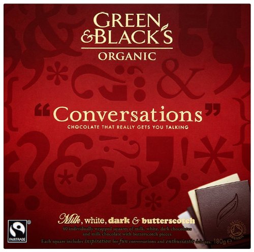 Green and Black's Organic Conversations Milk, White, Dark and Butterscotch 180 g (Pack of 2)