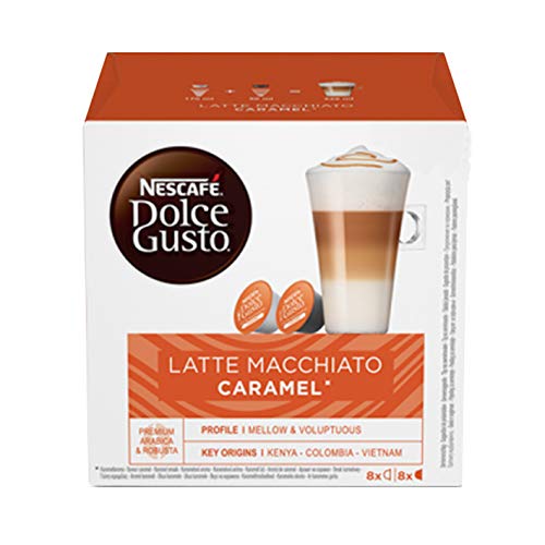 Coffee Capsules, Caramel Latte Macchiato, 1.93 oz., 16 per Box (sAi)