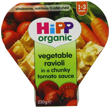 Hipp Organic Vegetable Ravioli in Chunky Tomato Sauce Tray Meal from 12 Months 230 g (Pack of 5)