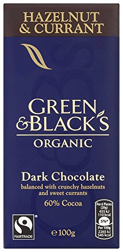 Green and Black's Organic Dark Chocolate Hazelnut and Currant 100 g (Pack of 5)