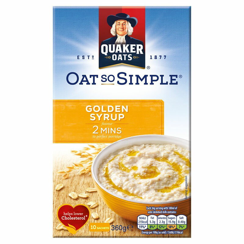 Quaker Oat So Simple Golden Syrup 360 g (Pack of 5)