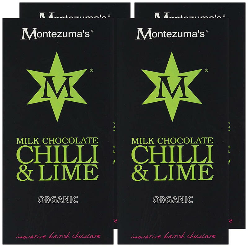 Montezuma's Organic Milk Chocolate Chilli and Lime 100 g (Pack of 4)