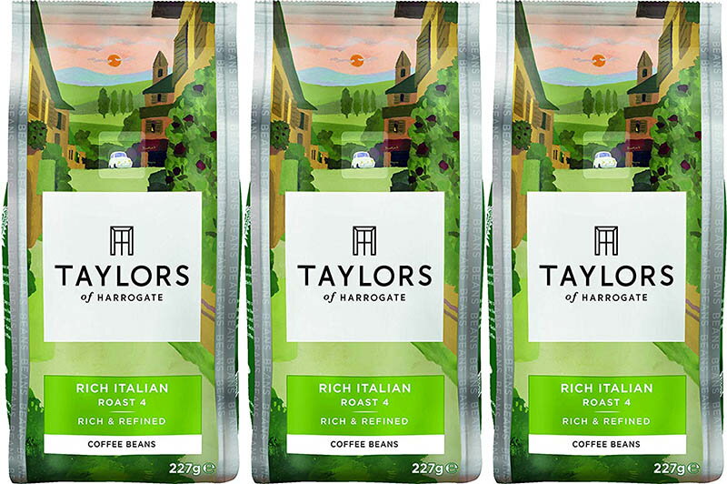 Taylors of Harrogate Rich Italian Coffee Beans 227 g (Pack of 3) テイラー&ハロゲート コーヒー リッチ イタリアンロースト 豆