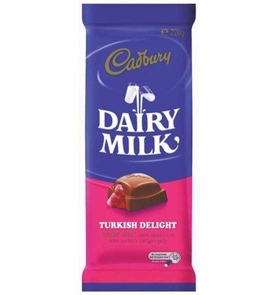 Cadbury Dairy Milk Turkish Delight Bar (200g) キャドバリー デイリーミルク ターキッシュデライト（ 200グラム）