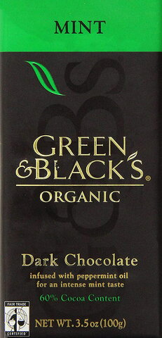 Green & Black's Chocolate, Organic Dark Chocolate, Mint, 3.5 oz (100 g) (Discontinued Item)