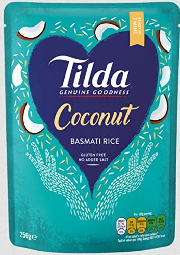 Tilda Steamed Basmati Coconut 250 g (Pack of 6)